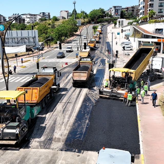 Santral Rampası'na 9 bin 350 tonluk asfalt dokunuşu