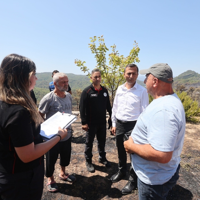 Muğla Büyükşehir Belediyesi'nden yangın bölgesinde hasar tespiti çalışması