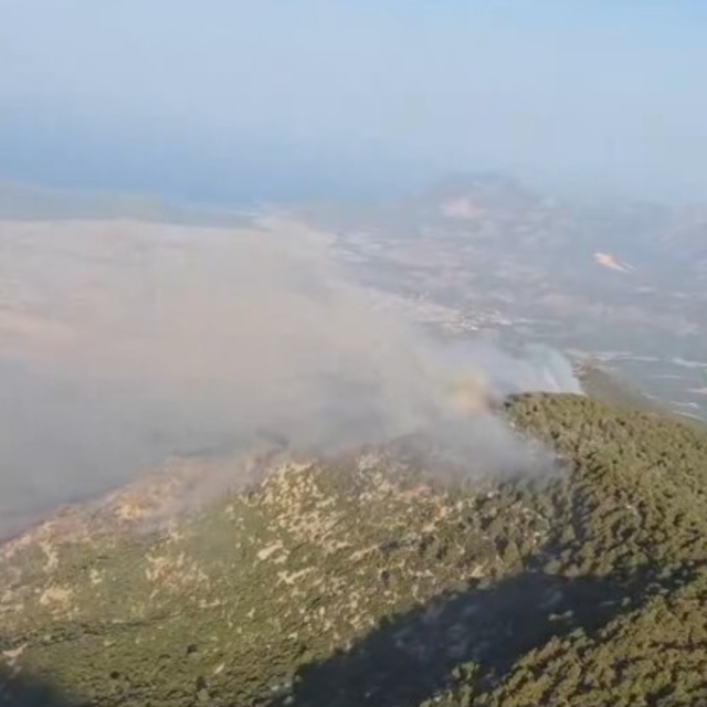 Kaş'taki orman yangınının enerjisi düşürüldü