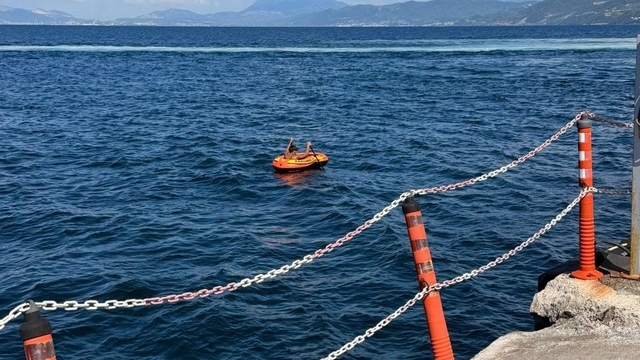 Şişme botla denize açılmıştı, panik anları ortaya çıktı