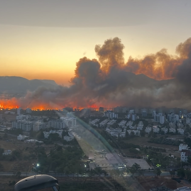Mersin'de yerleşim yeri yakınında çıkan yangın, büyümeden kontrol alltına a...
