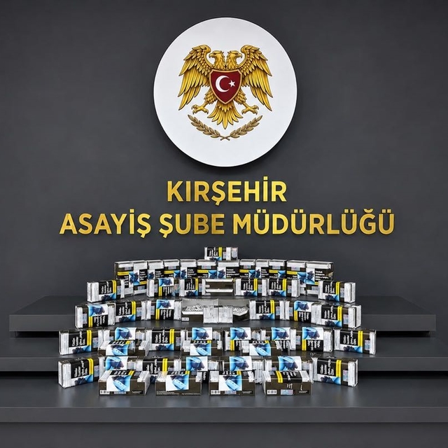 Kırşehir'de 460 paket makaron ele geçirildi
