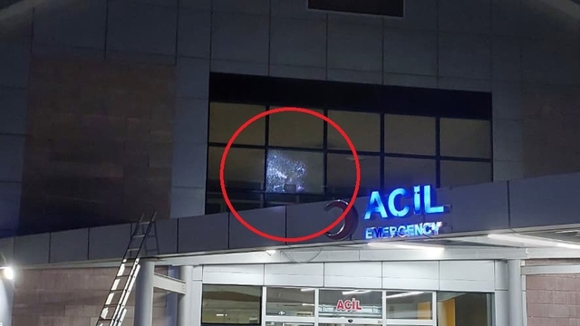 Hastanenin camına isabet eden merminin çıktığı silahı kullanan şüpheliye gözaltı