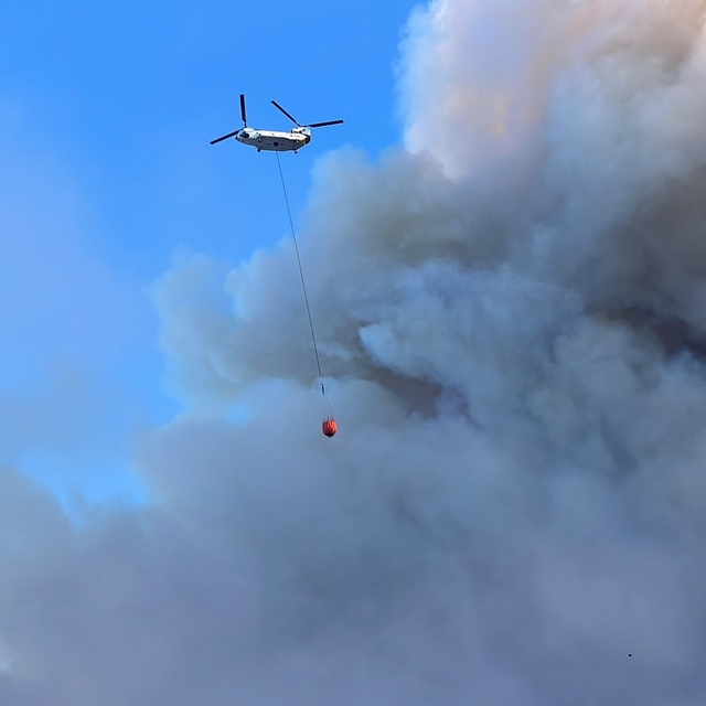 Çine orman yangınına 4 helikopter 2 uçak havadan müdahale ediyor
