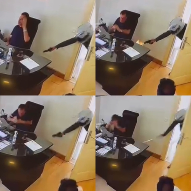 O anlar kamerada: Tatil sitesinin başkanı, kasklı saldırgan tarafından vuru...
