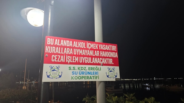 Ereğli Limanı'nda alkol yasağı kuralına uymayana ceza