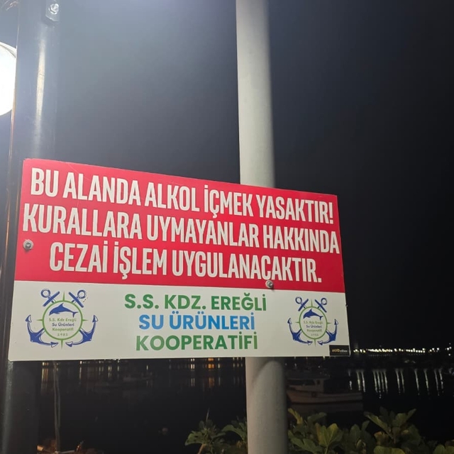 Ereğli Limanı'nda alkol yasağı kuralına uymayana ceza