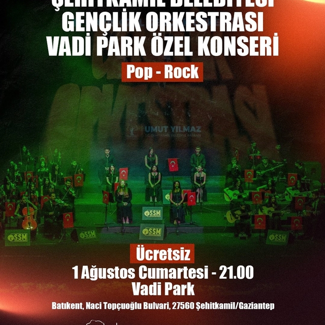 Şehitkamil Gençlik Orkestrası, Vadi Park'ta müzikseverlerle buluşuyor
Başka...