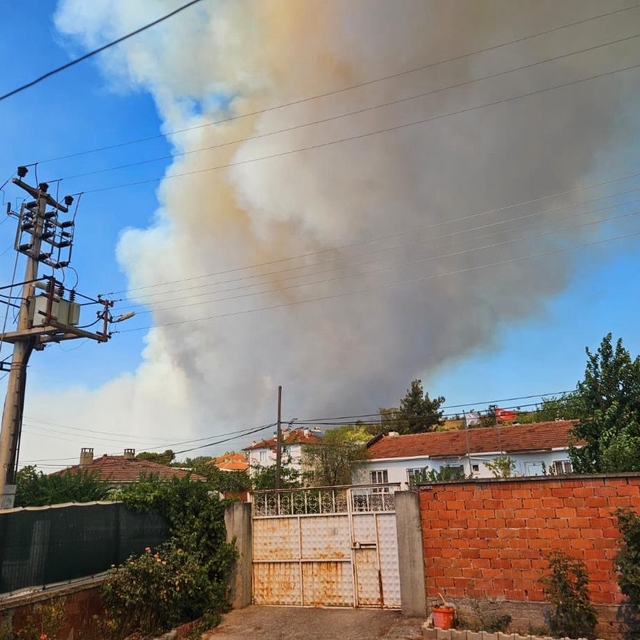 Susurluk'taki orman yangınına havadan ve karadan yoğun müdahale