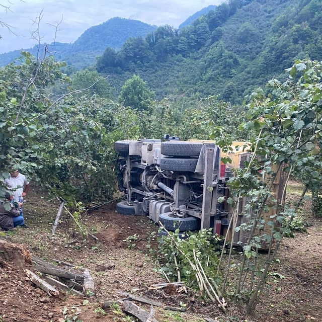 Ordu'da çakıl yüklü kamyon ile otomobil çarpıştı: 2 yaralı