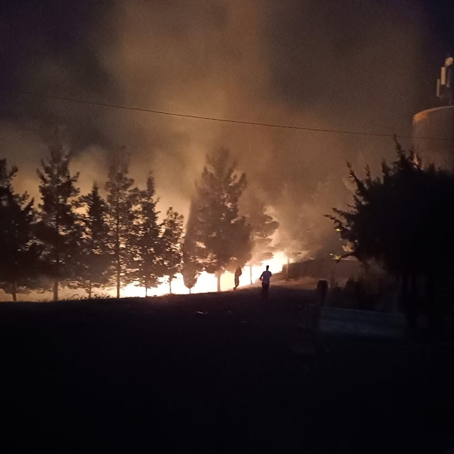 Siirt'te mezarlıkta çıkan yangın itfaiye ekiplerince söndürüldü