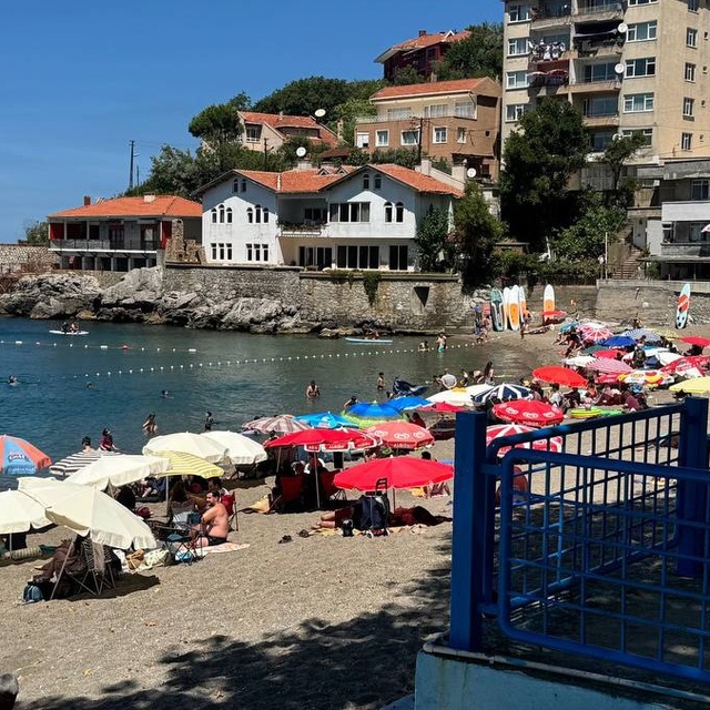 Soğuk olmasına aldırış etmeden denize girdiler