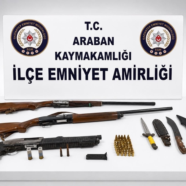 Gaziantep'te 3 adet ruhsatsız tüfek ele geçirildi: 1 gözaltı