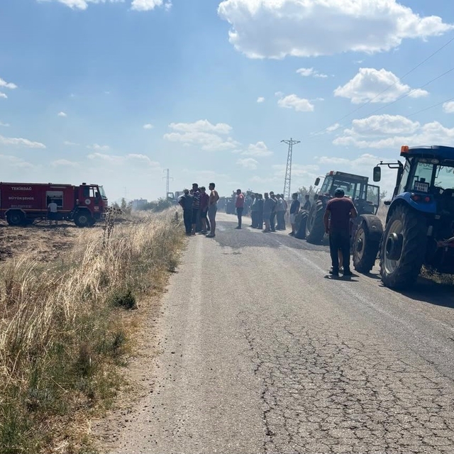 Tekirdağ'da anız yangınında 150 dönüm alan zarar gördü