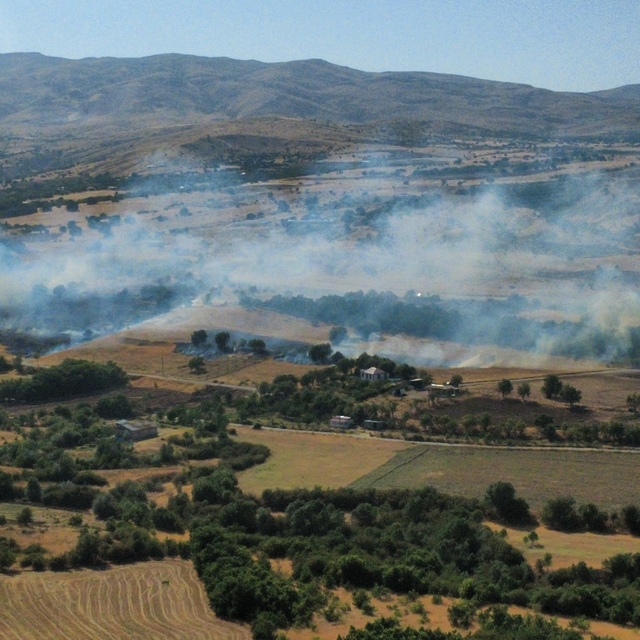 Elazığ'da anız ve bahçe yangını
