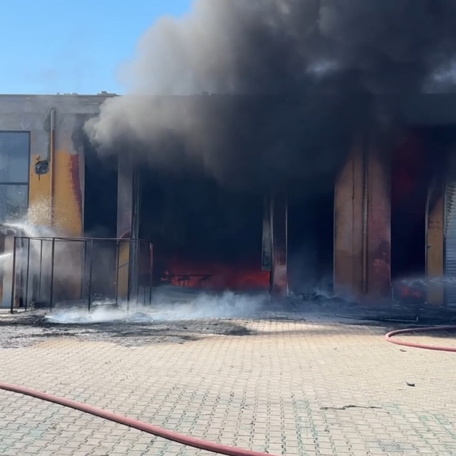 Kayseri'de sünger atölyesinde yangın