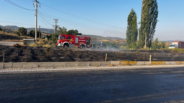Refüjde çıkan yangın kısa sürede söndürüldü