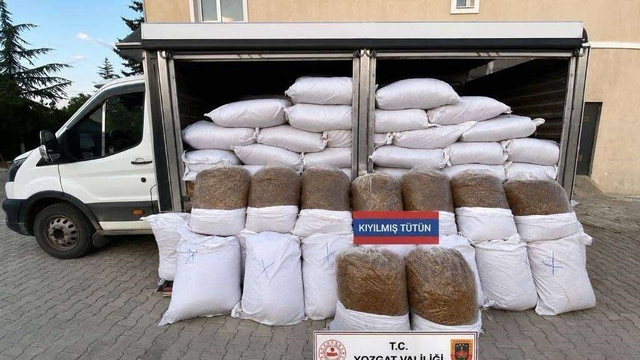 Yozgat'ta piyasa değeri 1 milyon 440 bin lira olan kaçak tütün ele geçirildi