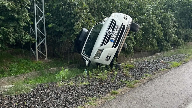 Ordu'da SUV araç devrildi, sürücü yara almadan kurtuldu