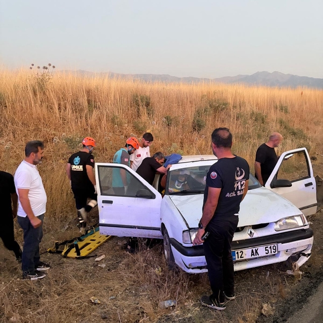 Bingöl'de otomobil yoldan çıktı: 2 yaralı