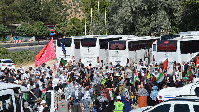 Srebrenitsa'dan yola çıkan 'Filistin Konvoyu' Mardin'de