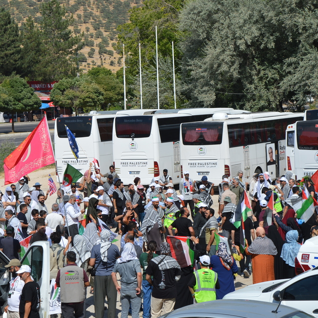 Srebrenitsa'dan yola çıkan 'Filistin Konvoyu' Mardin'de