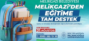 Melikgazi Belediyesi'nden öğrencilere kırtasiye desteği