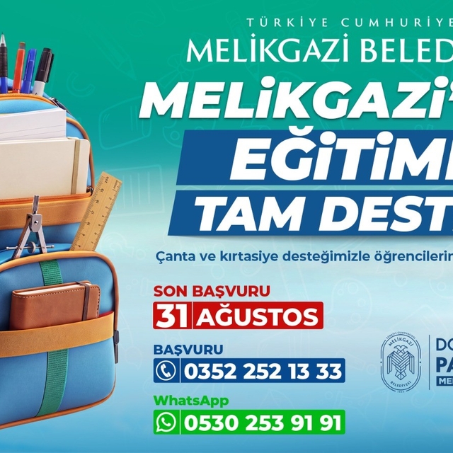 Melikgazi Belediyesi'nden öğrencilere kırtasiye desteği