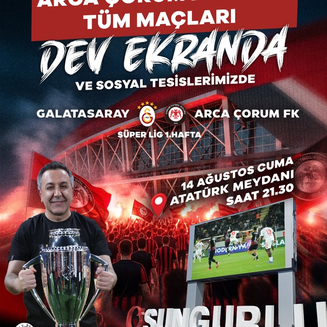 Sungurlu'da Çorum FK'nin maçları dev ekrana taşınacak