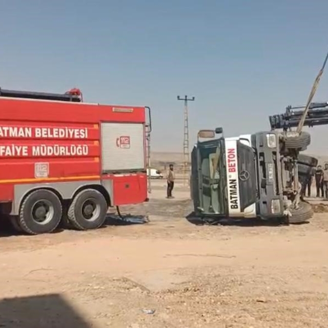 Batman'da beton mikseri devrildi: 1 yaralı