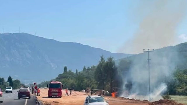 Menteşe'de otluk alanda çıkan yangın söndürüldü