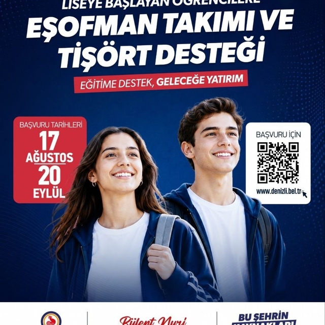 Denizli'de liseye başlayacak olan öğrencilere eğitim desteği