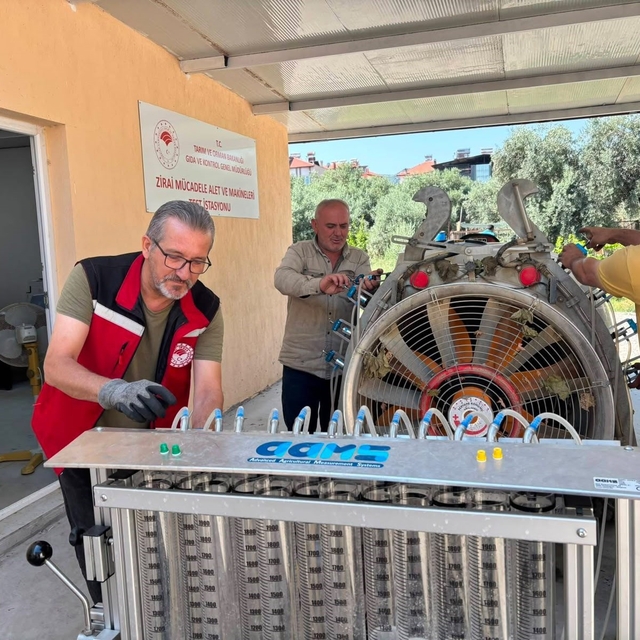 Sarıgöl'de ilaçlama makineleri için test istasyonu kuruldu