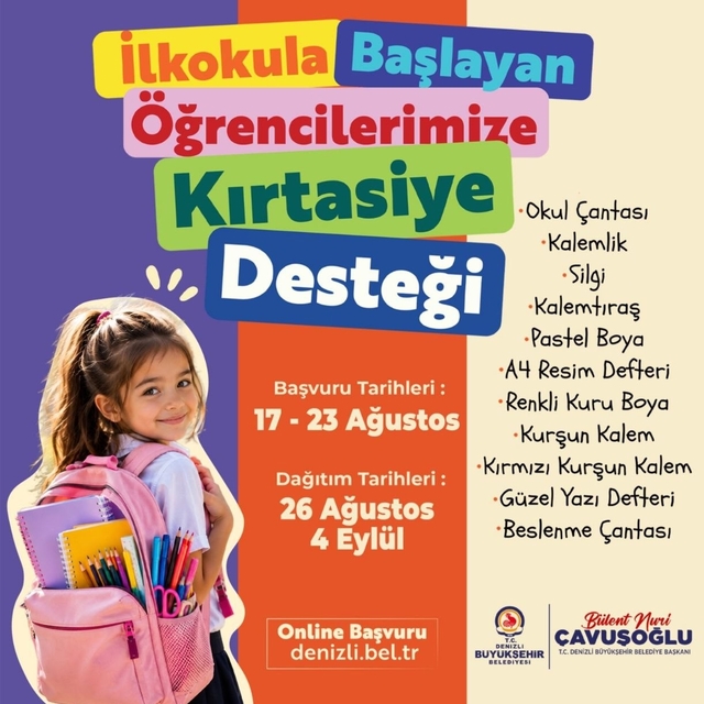 Denizli Büyükşehir'den miniklere "Okula Merhaba" desteği