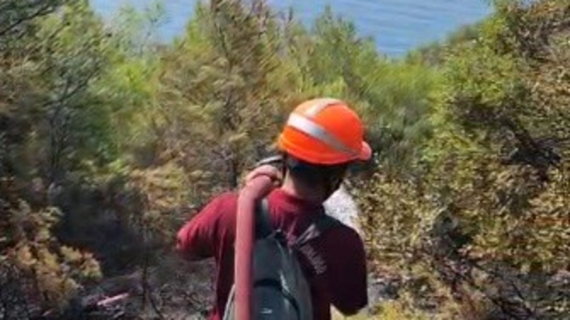 Marmaris'te yangın bölgesinde yeniden alevlenmelere karşı yoğun mesai