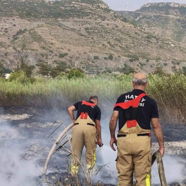 Samandağ'da bahçe yangını büyümeden söndürüldü