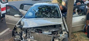 Elazığ'da otomobil ağaca çarptı: 4 yaralı