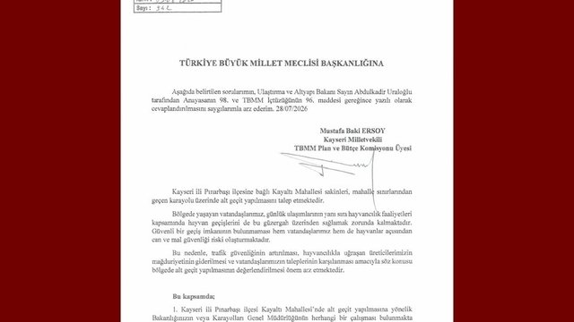 Baki Ersoy, Kayaltı Mahallesi'nin alt geçit talebini TBMM gündemine taşıdı