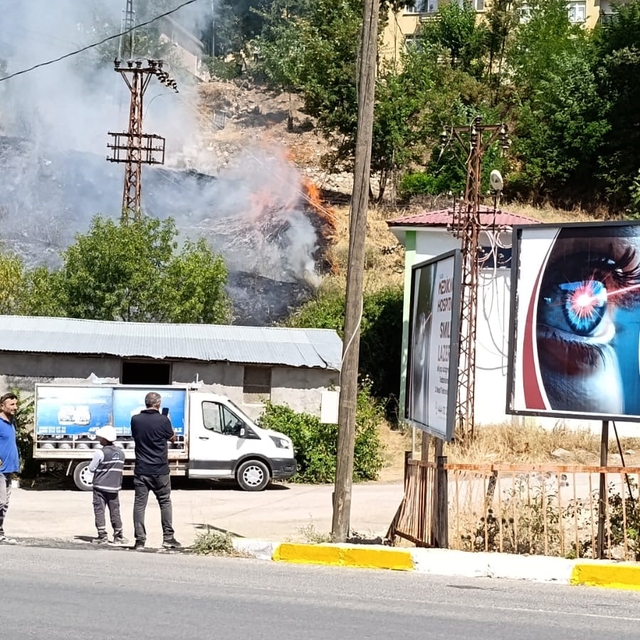 Tunceli'de otluk alanda yangın