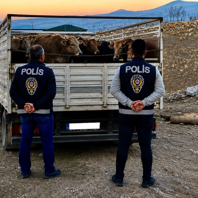 Kırşehir'de mandıradan 10 büyükbaş çalan şüpheli tutuklandı