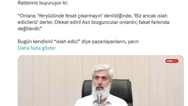 Cumhurbaşkanı Başdanışmanı Saral'dan Kuytul'a tepki: "Senin de suyun yeterince ısındı Kuytul"