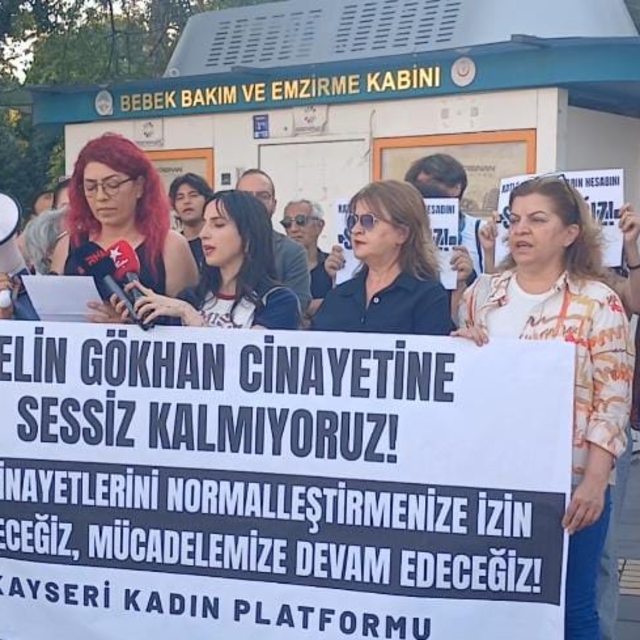 Kayseri'de öldürülen Selin için 'sesiz kalmıyoruz' eylemi