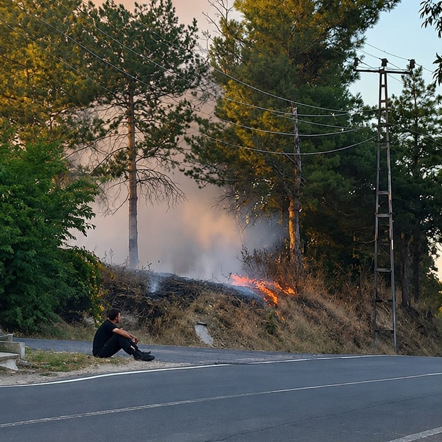 Muratlı'da ağaçlık alanda çıkan yangın söndürüldü