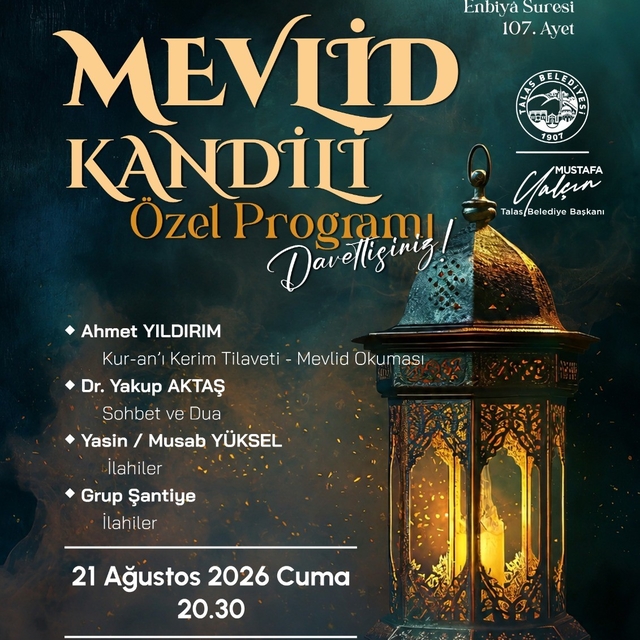 Talas'ta Mevlid Kandili özel programı