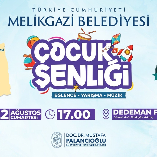 Melikgazi'de çocuk şenliği başlıyor