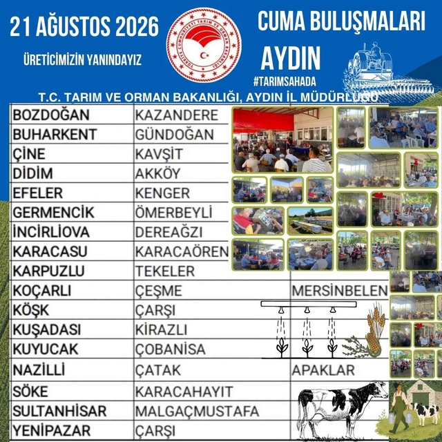 Aydın'ın 17 ilçesinde üreticiler tarım gündemi için buluşacak