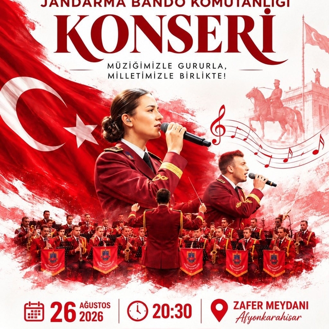 Jandarma Genel Komutanlığı Bandosu Afyonkarahisar'da sahne alacak
