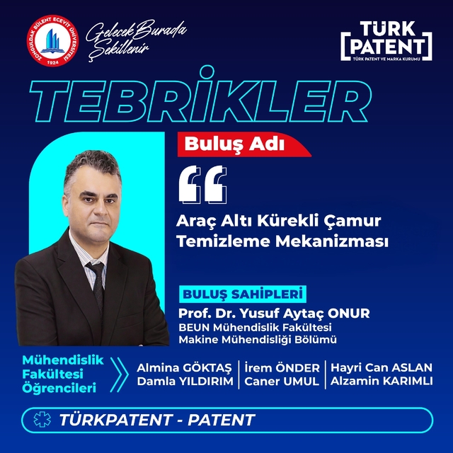 BEUN Mühendislik Fakültesinde geliştirilen yenilikçi buluş patent almaya ha...