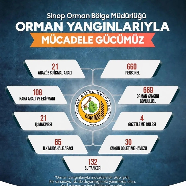 Sinop'ta orman yangınlarına karşı seferberlik