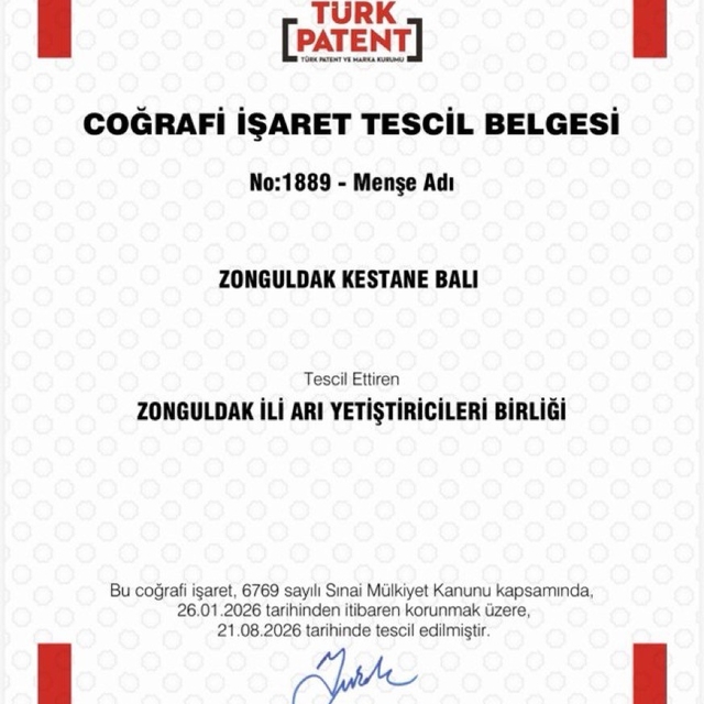 Zonguldak kestane balı coğrafi işaret tescili aldı